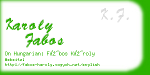 karoly fabos business card